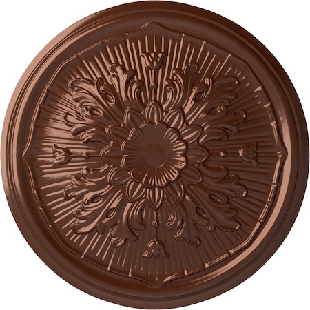 Ekena Millwork Luton Ceiling Medallion (Fits Canopies up to 1 1/8"), Hand-Painted Copper Penny, 15 3/4"OD x 5/8"P CM16LUCPS